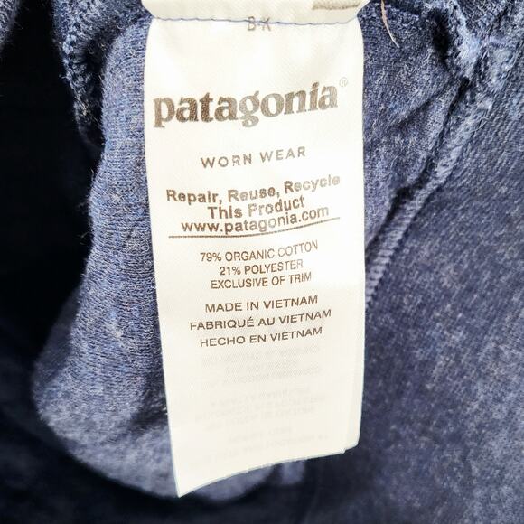 Patagonia Navy Blue & Red Organic Cotton Quilted Snap-T Pullover Men’s Size M - Picture 6 of 9